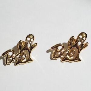 VTG 2 Ghost BOO Avon Brooches Twins keep & share Best friends Goldtone Halloween